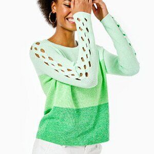 NWT Lilly Pulitzer Cortina Sweater in Agave Green Marled Ombre